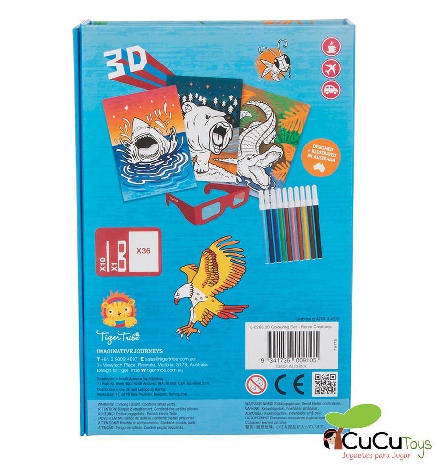 Conjunto de colorir 3D Criaturas ferozes