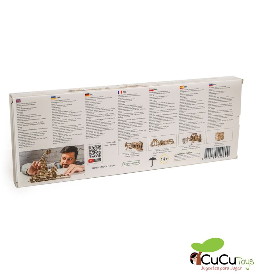 Manipulador sobre trilhos, kit de madeira 3D