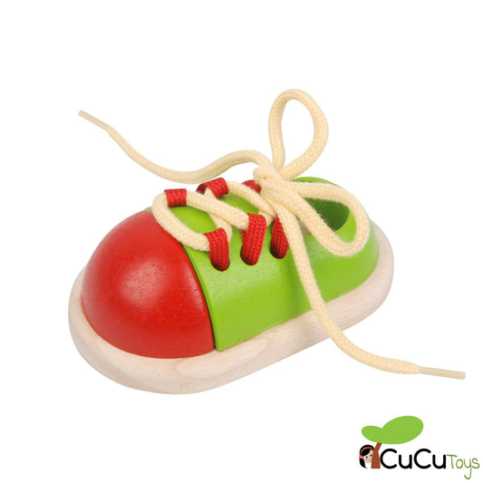 Tie your shoe, wooden toy