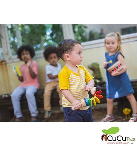 Chocalho de madeira, brinquedo musical