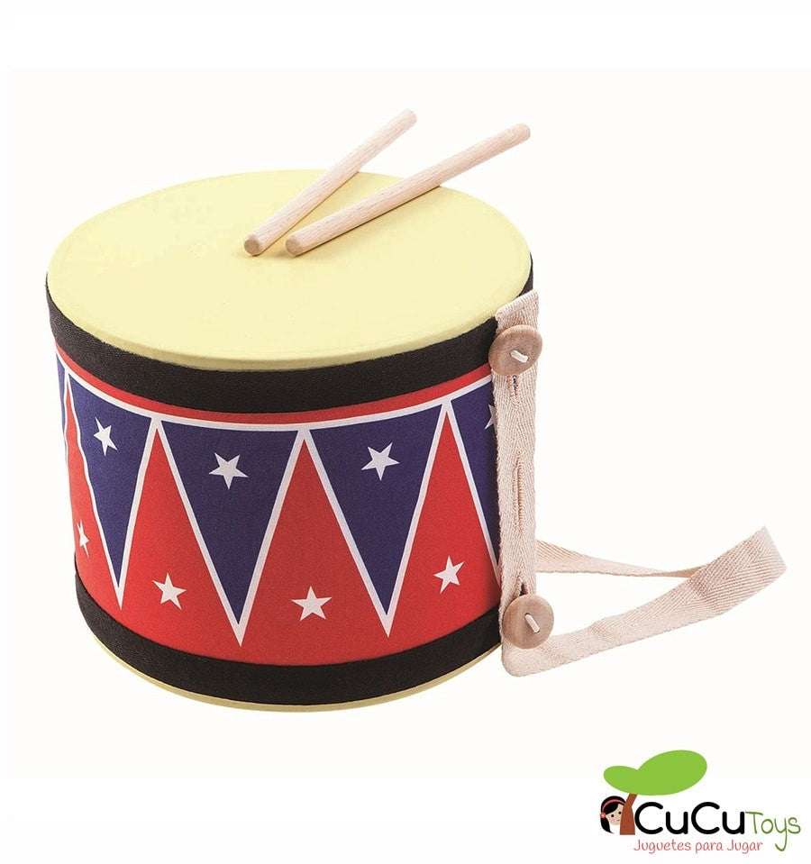 Timbal de juguete, instrumento musical infantil Plantoys