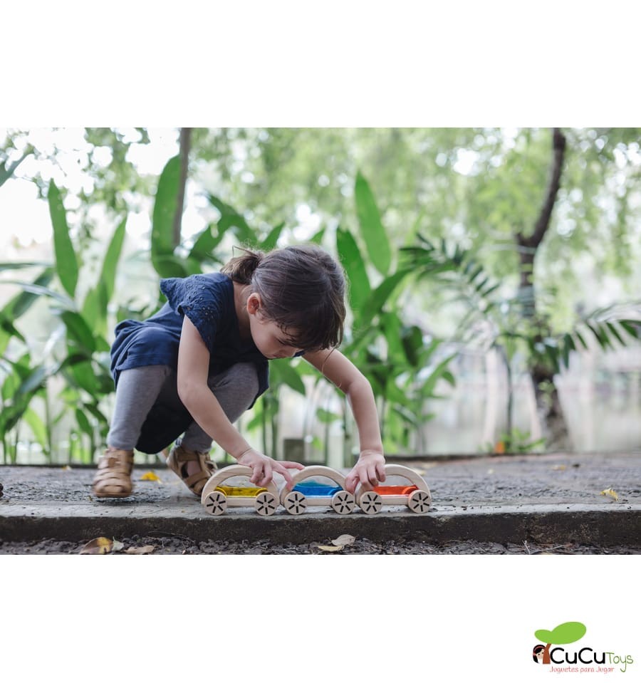 Carro aquático, brinquedo de madeira