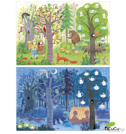 Night & Day In the Forest, 54-piece reversible puzzle