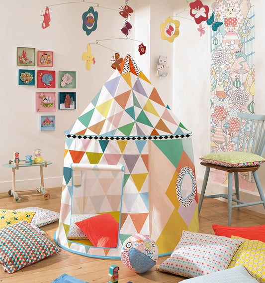 Multicolored fabric cabin house