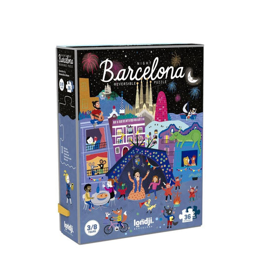 Night & Day in Barcelona, 36-piece reversible puzzle