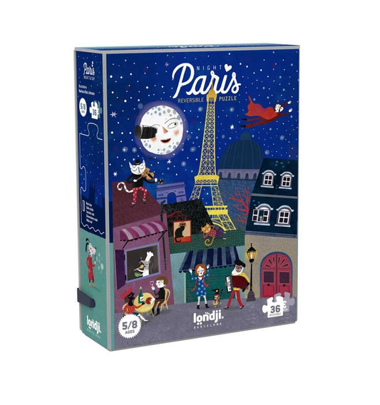 Night & Day in Paris, 36-piece reversible puzzle