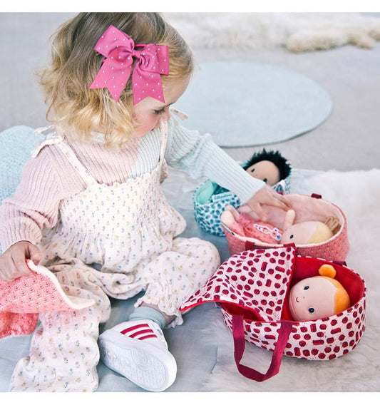 Baby Anaïs with carrycot, stuffed doll