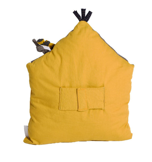 Mustard House Activity Cushion - Les Moustaches