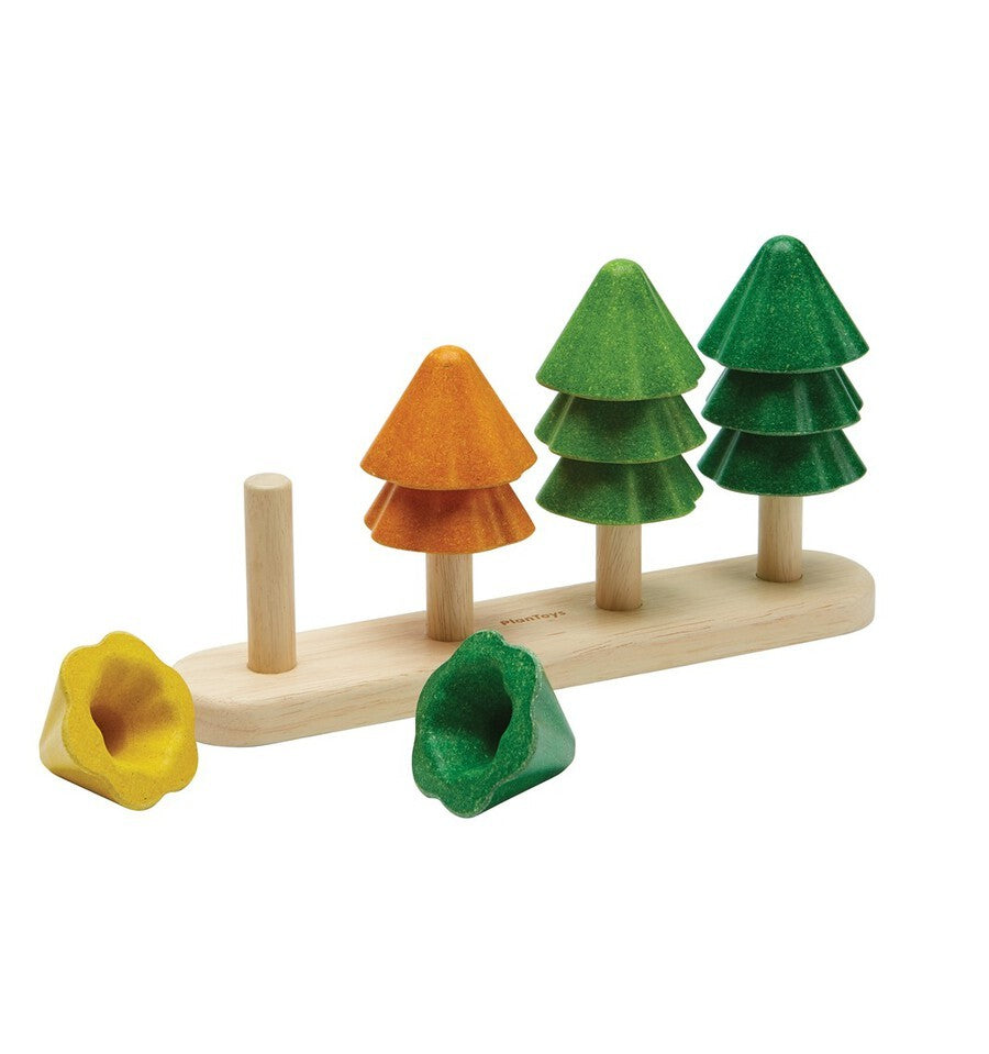 Classifique e conte árvores, brinquedo de madeira