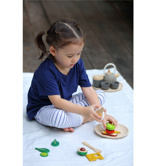 Breakfast menu, wooden toy