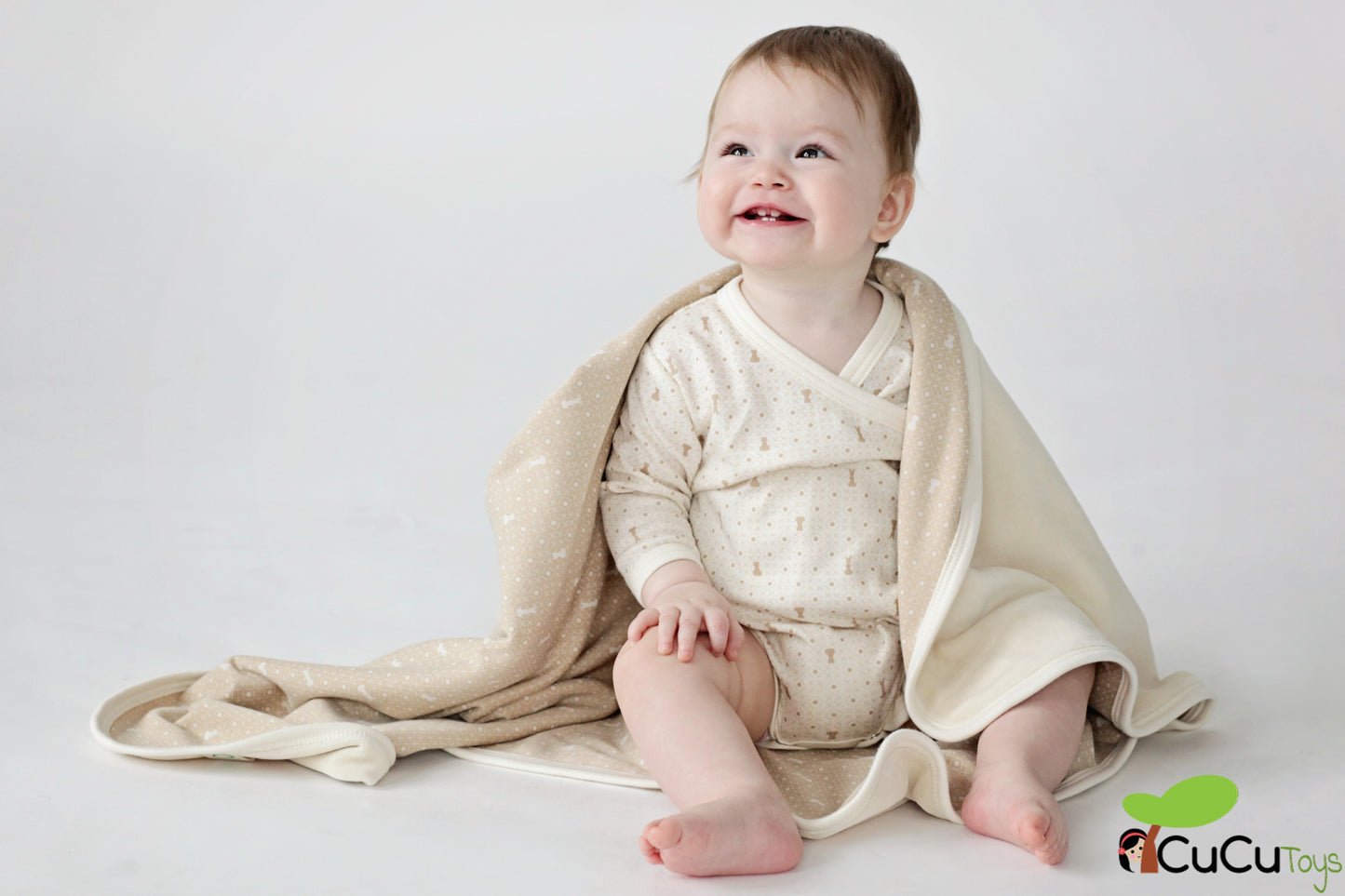 Eco-friendly baby bodysuit - Ecru