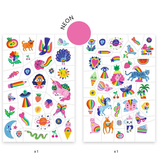 Tatuagens de decalque de arco-íris