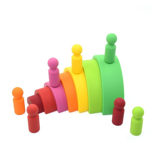 Rainbow + silicone figures