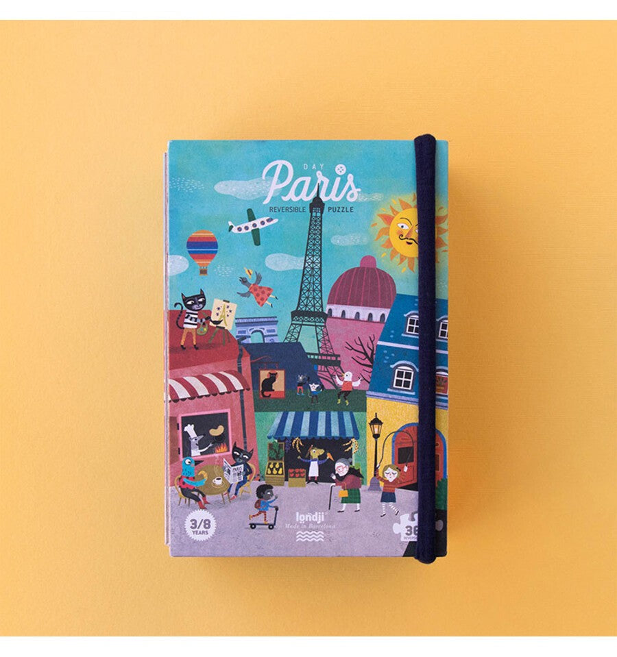 Night & Day in Paris, 36-piece reversible puzzle
