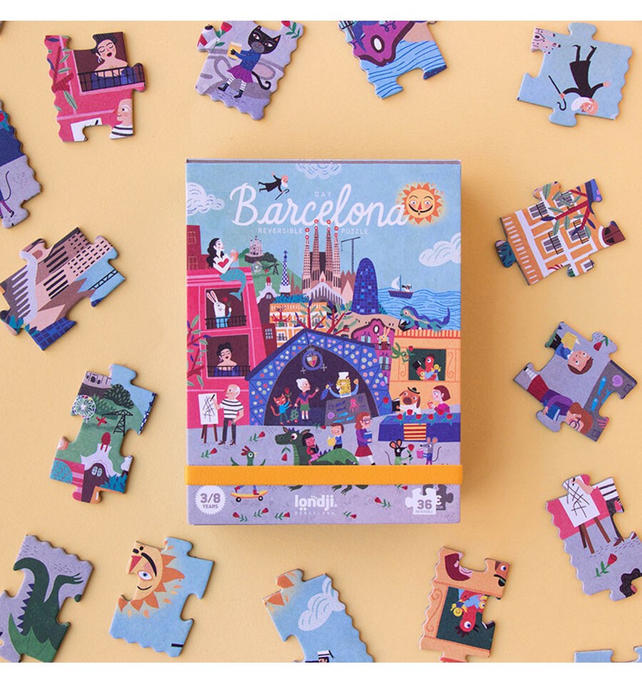 Night & day in Barcelona, Puzzle reversible de 36 piezas