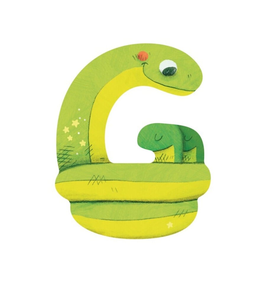 Green wooden letter G