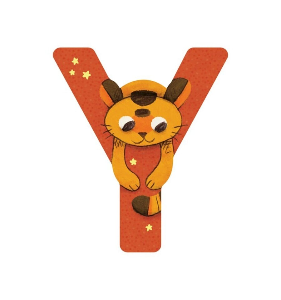 Wooden letter Y orange