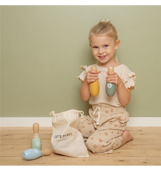 Conjunto de boliche, brinquedo de madeira