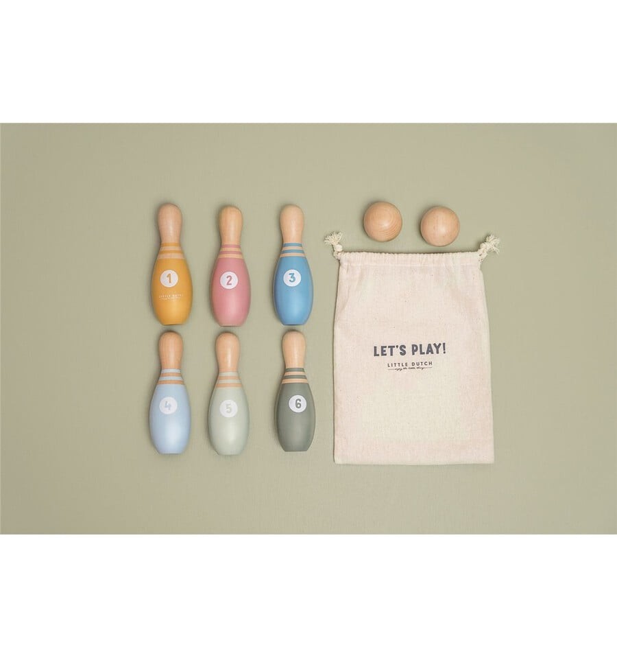Conjunto de boliche, brinquedo de madeira