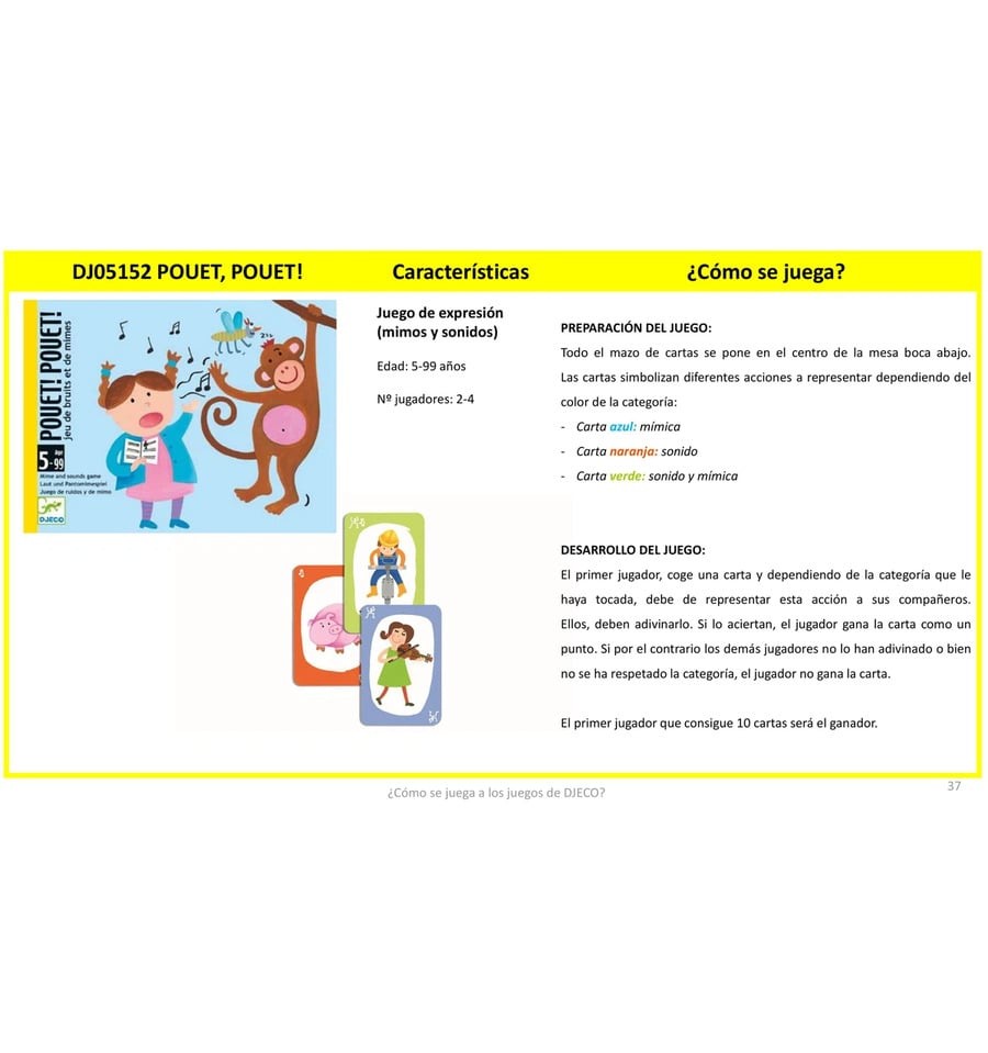 Pouet pouet, juego de cartas