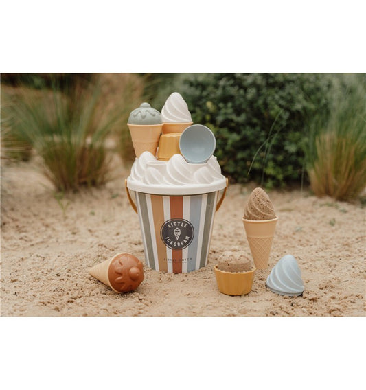 Conjunto de praia de sorvete azul