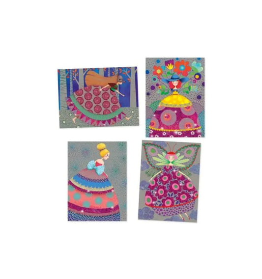 Cartões de raspar. A dança das coquetes