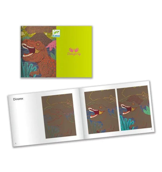 Cartões de raspar. O reino dos dinossauros