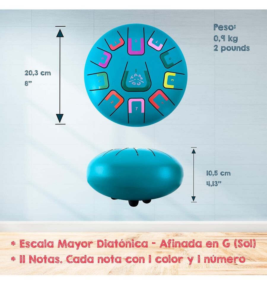 Tambú - Tambor de lengua Under the Sea (Turquesa Mate)