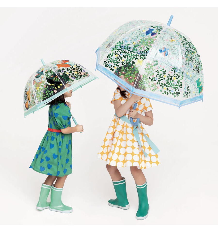 Grande guarda-chuva transparente de pássaros selvagens