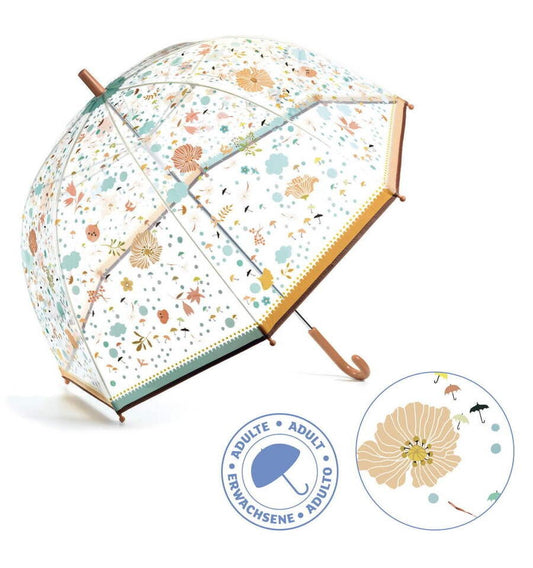 Paraguas grande transparente de Pequeñas flores