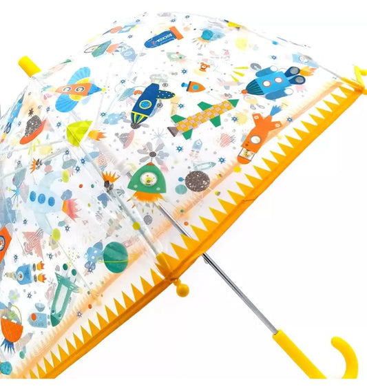 Paraguas mediano transparente del espacio