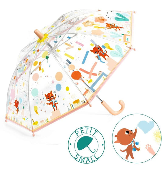 Paraguas pequeño transparente Gatito Chamalow
