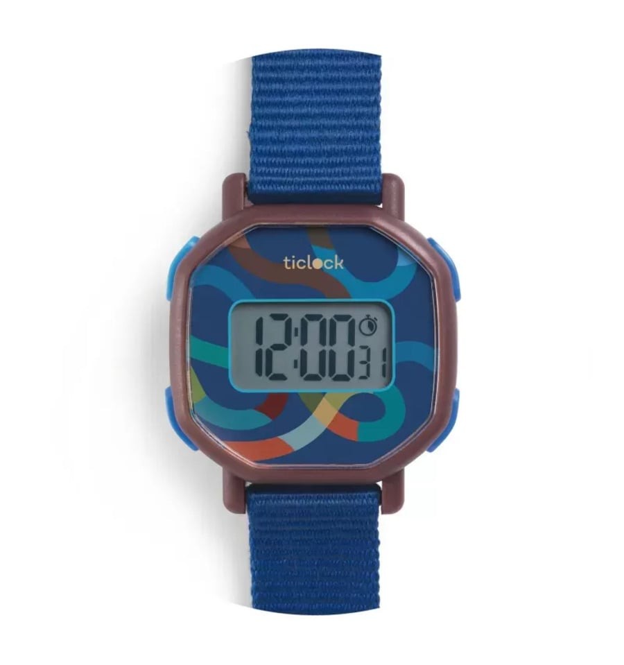 Blue Volute Digital Clock