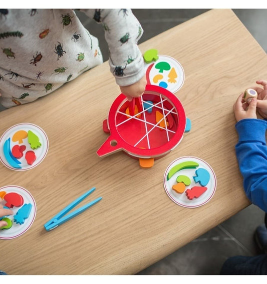 Vegetables on the plate, skill toy