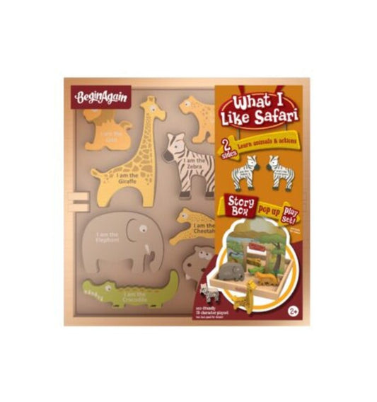 Safari divertido, brinquedo educativo de madeira