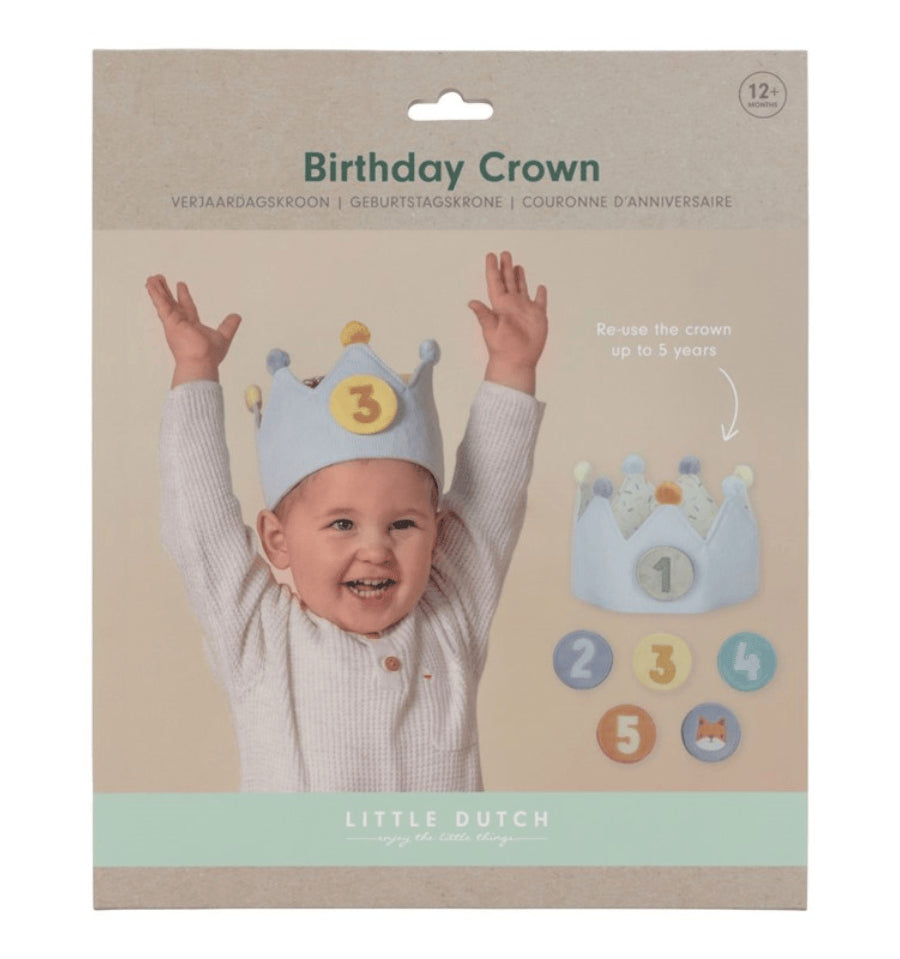 Blue Birthday Crown with Numbers