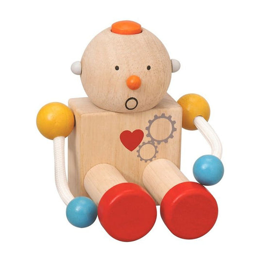 Robô de emoção, brinquedo de madeira