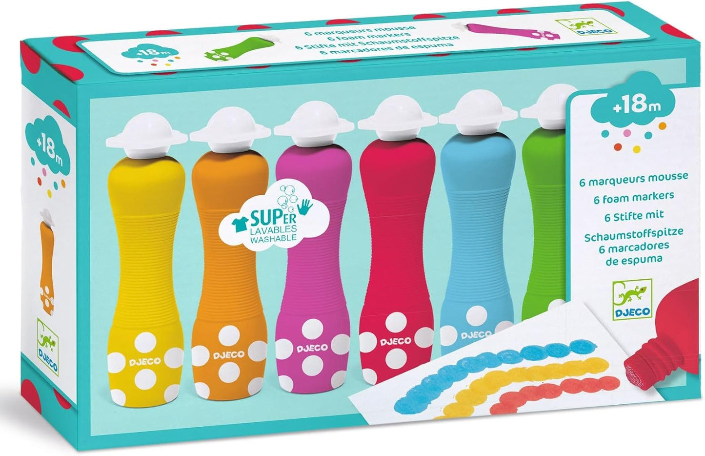 6 marcadores de espuma