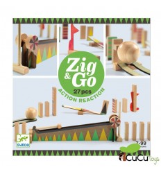 Djeco - Zig & Go 27 piezas, circuito creativo