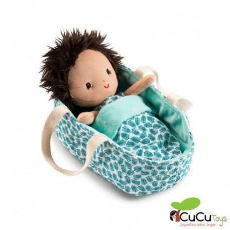 Lilliputiens - Bebé Ari con capazo, muñeca de peluche