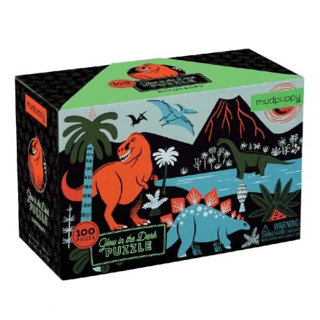 Tiger Tribe - Dinosaurios, puzzle de 100 piezas que brilla en la oscuridad