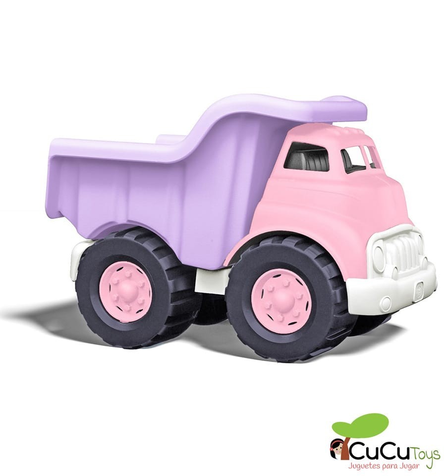 dedo el estudio Enfadarse Camión volquete rosa, juguete ecológico - Greentoys - Plantoys