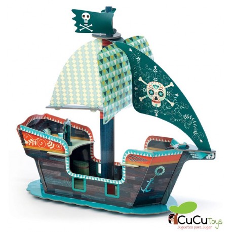 Djeco - Pop to Play Pirate Ship 3D