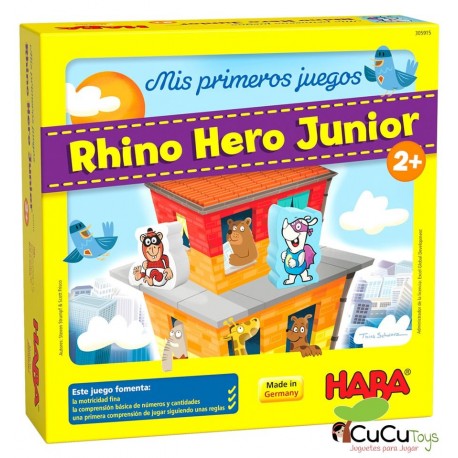 Mis primeros juegos, Rhino hero Junior, juego de mesa Haba - CuCuToys