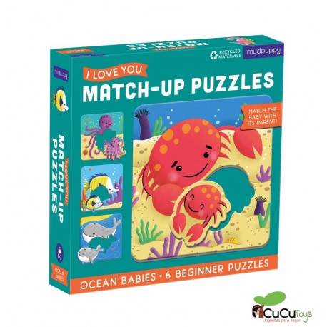 MudPuppy - Match Up 2pç 6 Puzzles, Ocean Babies