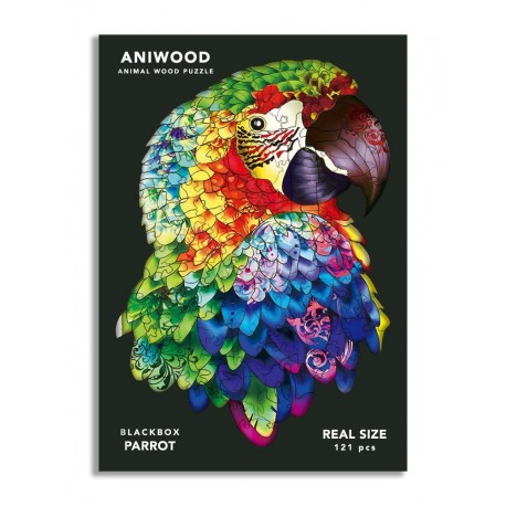 Aniwood - Puzzle de madera Loro de 121 piezas