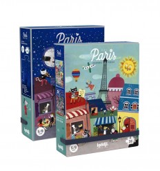 Londji - Night & day in Paris, Puzzle reversible de 36 piezas