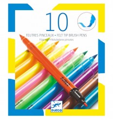 Djeco - 10 Felt brushes, Pop colours