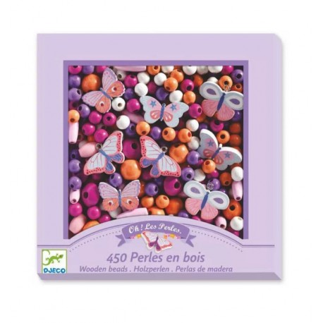Djeco - 450 wooden beads - Butterflies