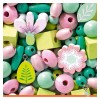 Djeco - 450 perlas de madera - Hojas y flores